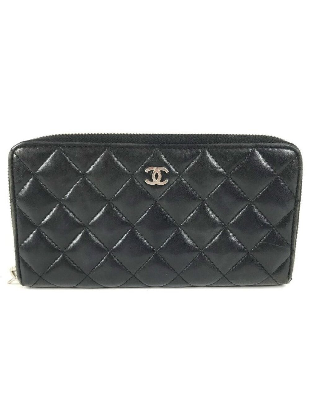 Chanel Wallet CC Logo Quilted Leather Black